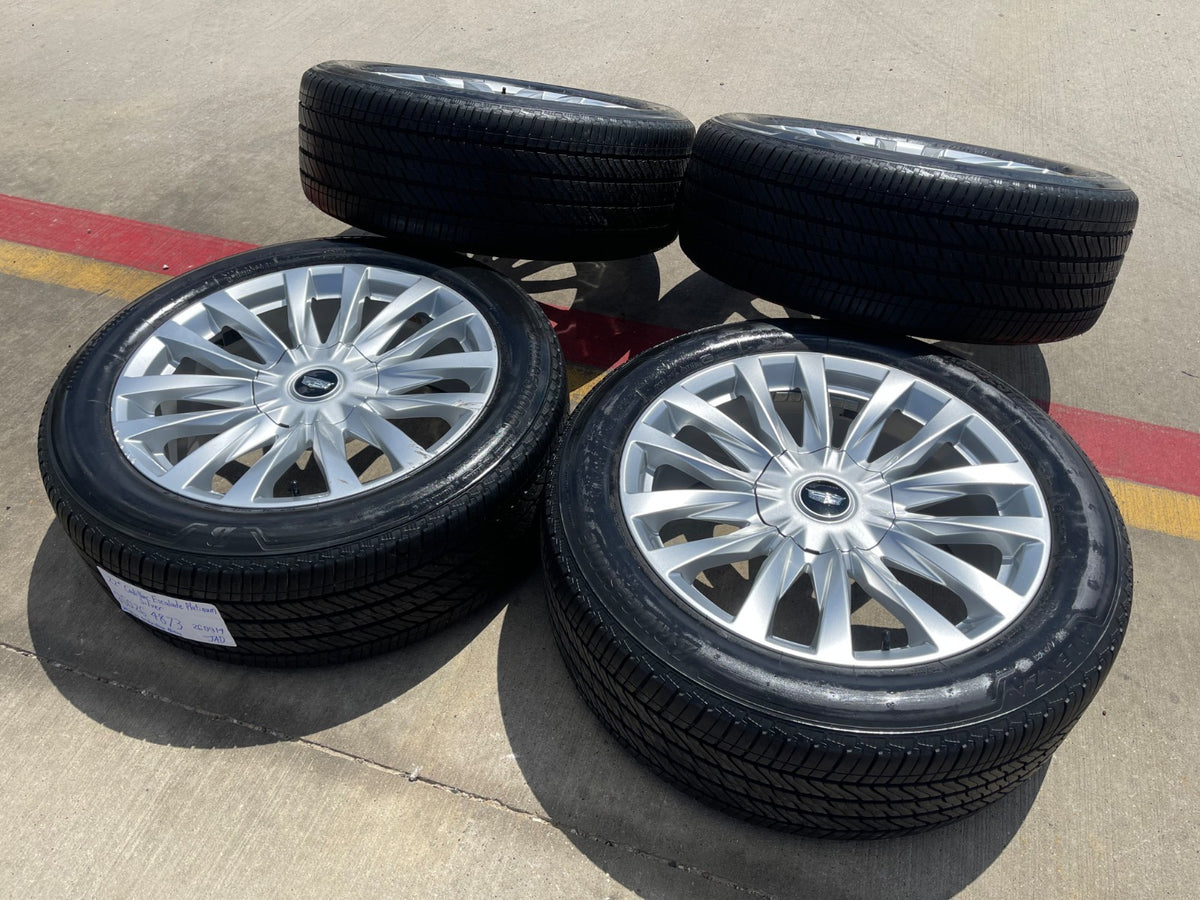 22" Cadillac Escalade Platinum OEM wheels rims 95026 4873 tires SET BRIDGESTONE