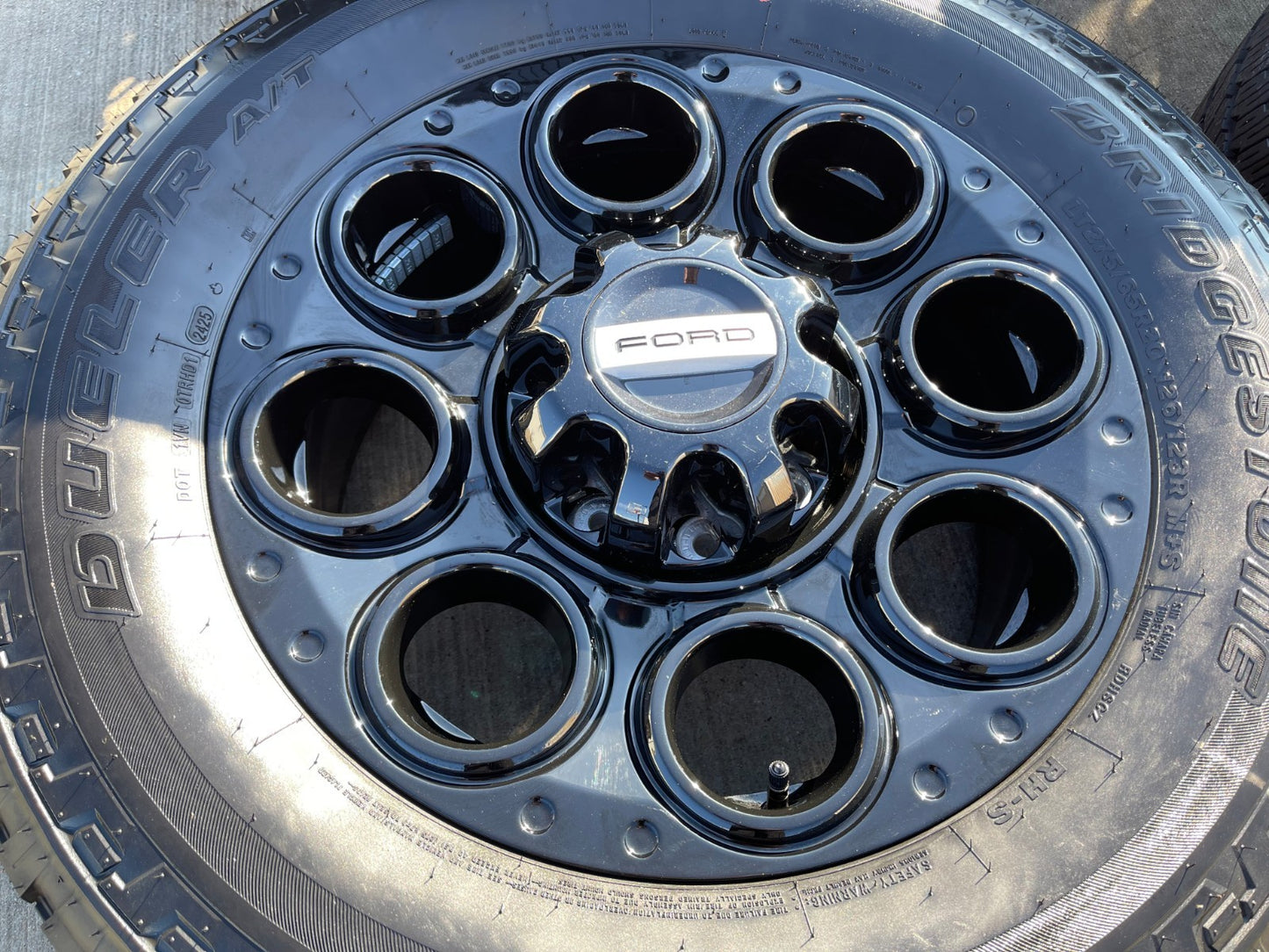20" Ford F-250 F-350 OEM black TREMOR 10484 10299 wheels rims BRIDGESTONE NEW