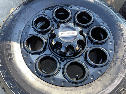 20" Ford F-250 F-350 OEM black TREMOR 10484 10299 wheels rims BRIDGESTONE NEW