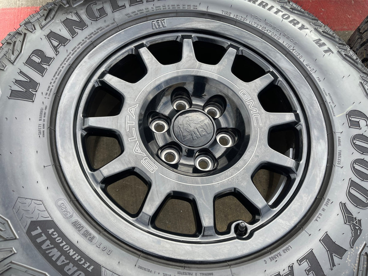 18" AEV SALTA GMC Sierra AT4X Chevy Silverado OEM rims wheels SET NEW GOODYEAR