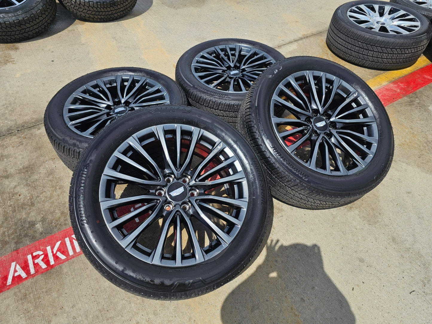 22" Cadillac Escalade V Platinum OEM 4883 95479 wheels rims V LOGO SET