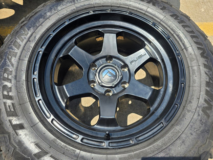 18x9 Fuel Shok D644 Chevy Silverado RAM Tacoma wheels rims 6x139 6x5.5 tires