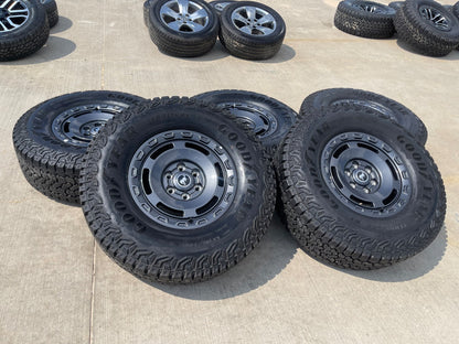 17" Ford Bronco HERITAGE SASQUATCH wheels rims 10464 GOODYEAR A/T 35" NEW