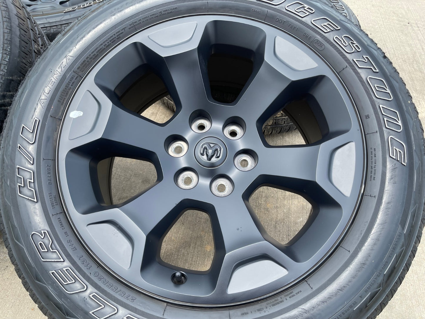 20" Dodge Ram 1500 OEM Laramie Black 2680 wheels rims 2025 2026 2027 BRIDGESTONE
