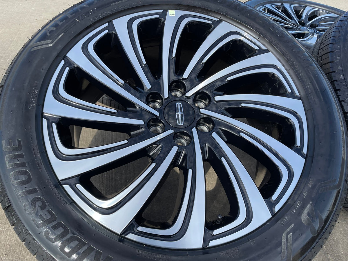 22" Lincoln Navigator OEM 10666 rims wheels BLACK LABEL BRIDGESTONE SET