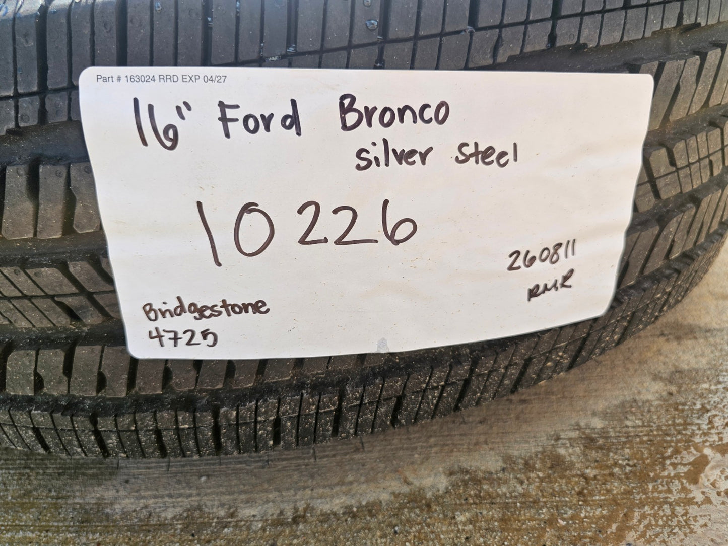 16" Ford Bronco steel wheels rims SET 10226 Ranger 2024 2025 2026 2027 SET NEW