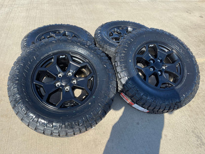 17" Jeep Wrangler SPORT OEM wheels rims tires 9237 black NEW NITRO