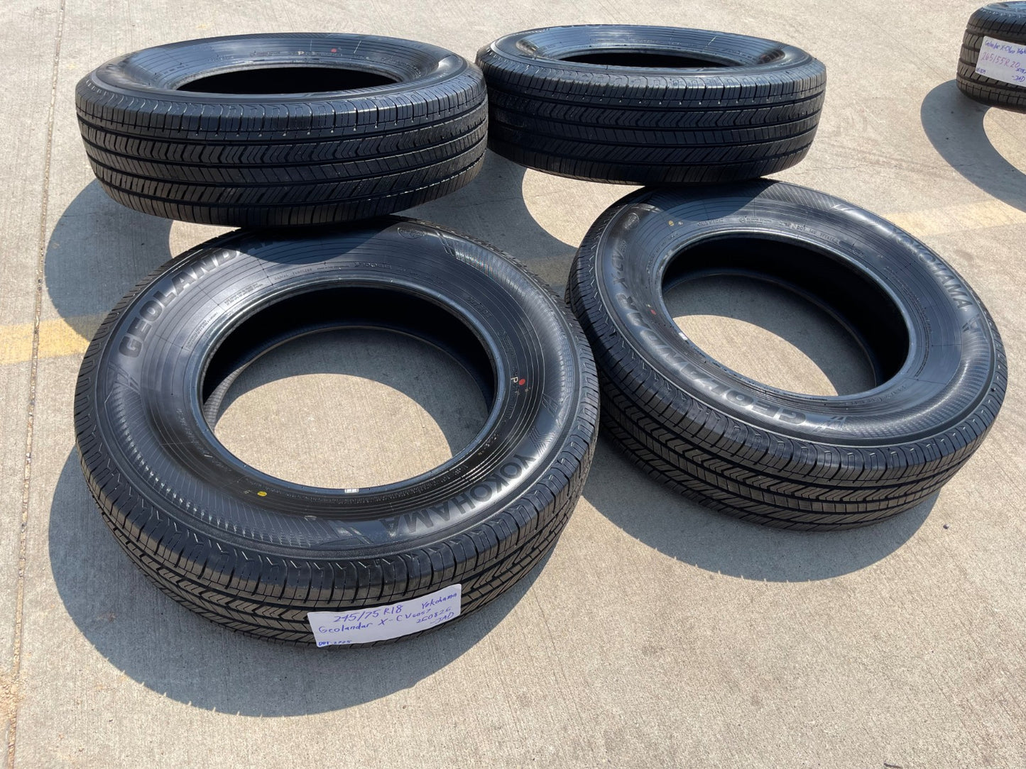 (4) 245/75/18 Yokohama Geolander X-CV tires 245/75R18 112T TAKE OFFS SET NEW
