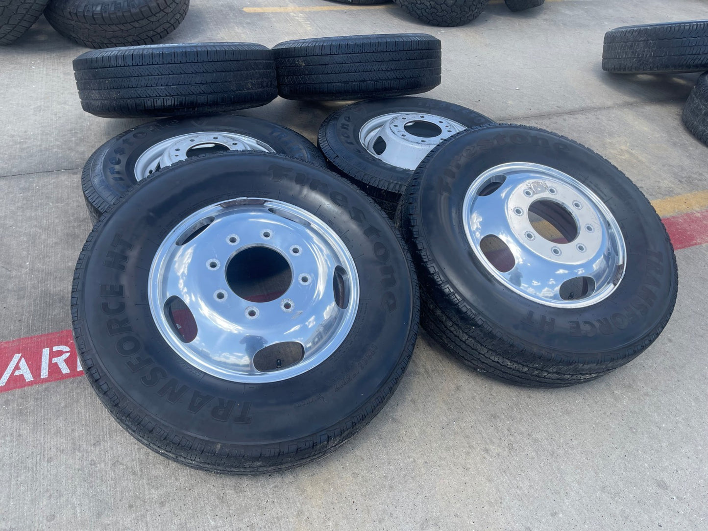 17" Ford F-350 Dually OEM 3618 3619 rims wheels SET tires FIRESTONE