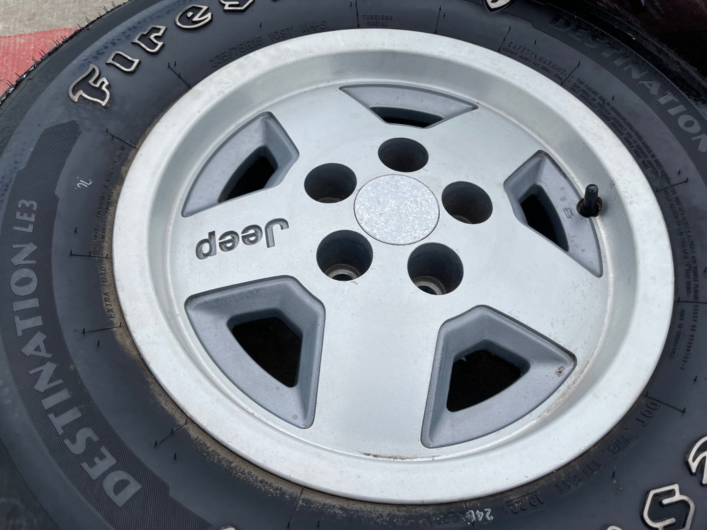 15" Jeep Wrangler Cherokee Comanche Wagoneer wheels rims 1512 OEM 5x4.5 tires