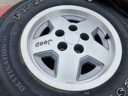 15" Jeep Wrangler Cherokee Comanche Wagoneer wheels rims 1512 OEM 5x4.5 tires