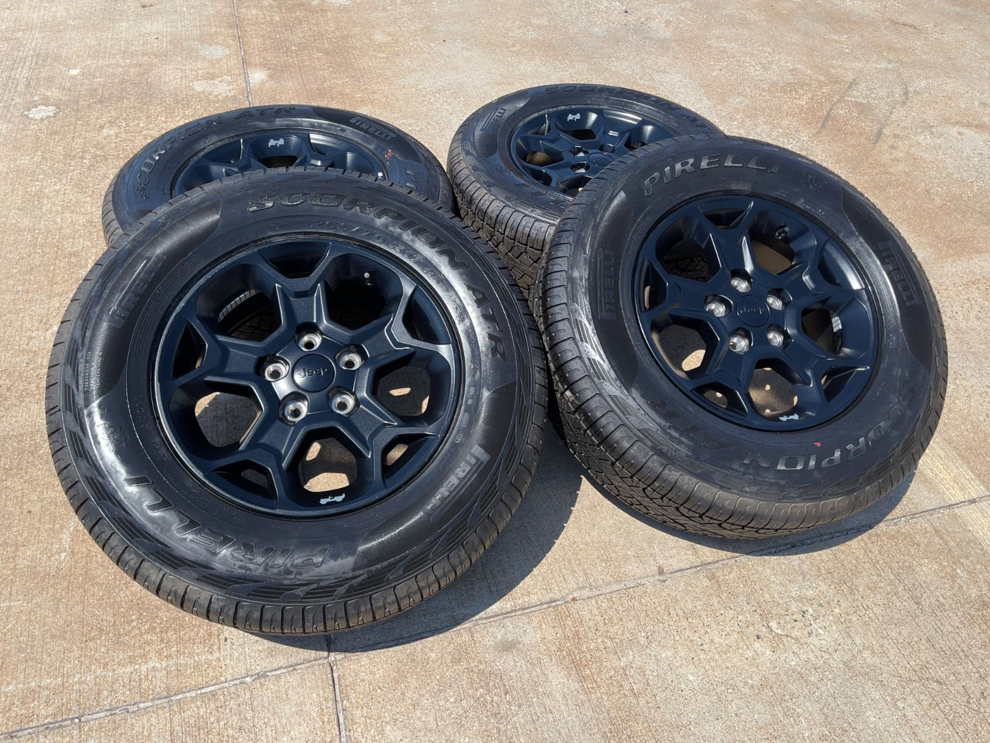 17" Jeep Wrangler Rubicon OEM wheels rims Gladiator 96832 9282 PIRELLI A/T NEW