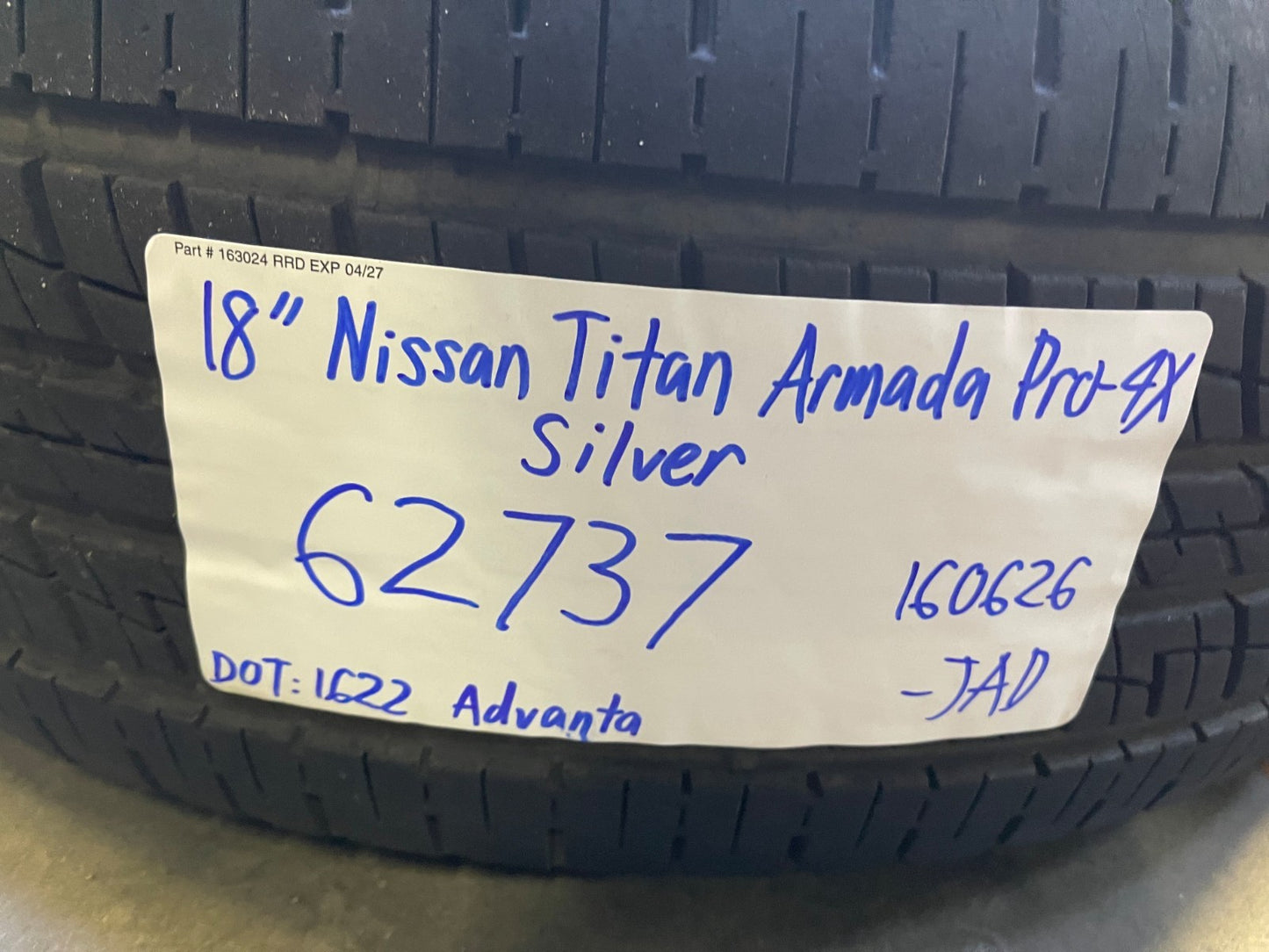 18" Nissan Titan Armada OEM wheels rims tires A/T RIM# 62737 FITS 2006-2027