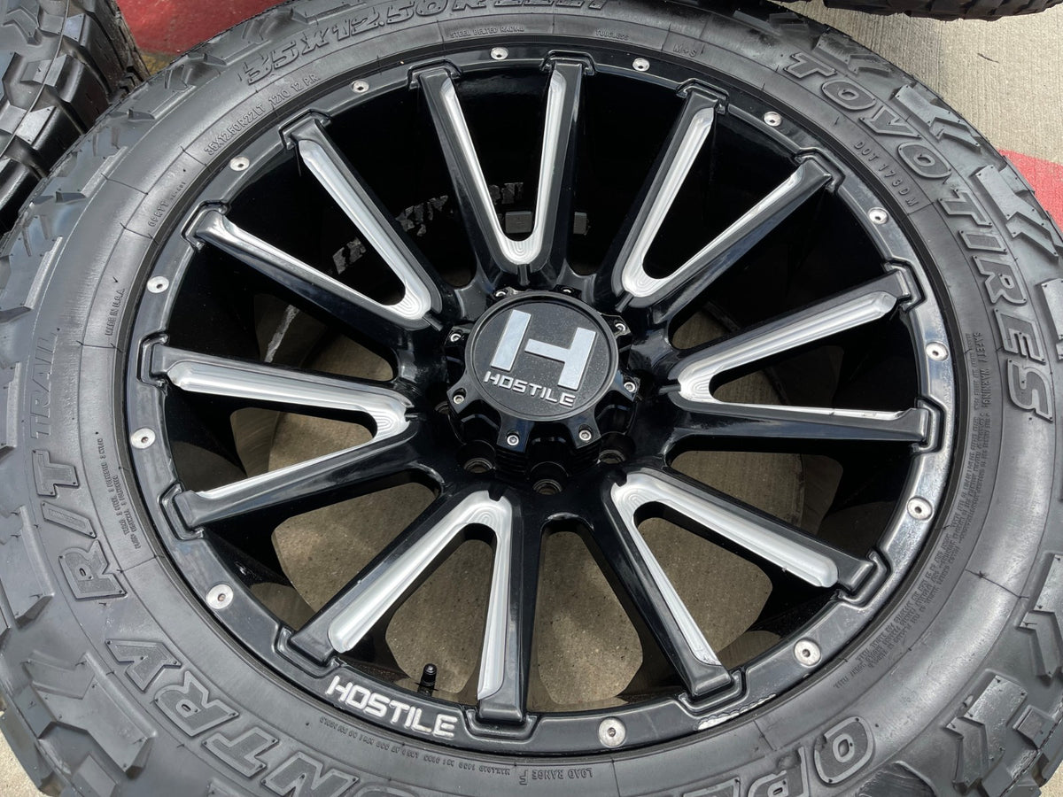 22x10 22" Hostile H123 Typhoon wheels rims 8x165 8x6.5 Chevy GMC Ram 2500 3500