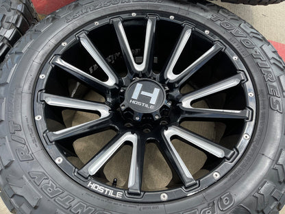 22x10 22" Hostile H123 Typhoon wheels rims 8x165 8x6.5 Chevy GMC Ram 2500 3500