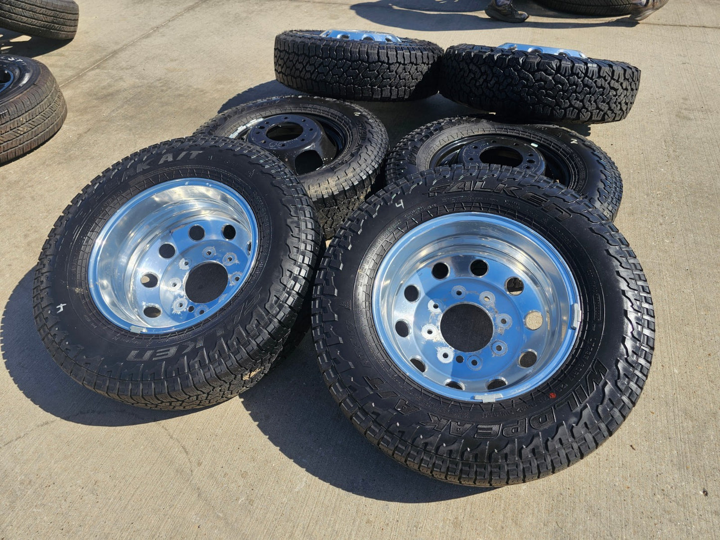 17" Dodge Ram 3500 Dually Laramie 8x200 wheels rims 2701 2702 OEM SET FALKEN