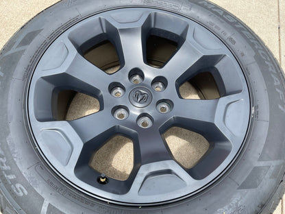 (1) 20" Dodge Ram 1500 OEM Laramie Black 2680 wheel Spare 2024 2025 2026