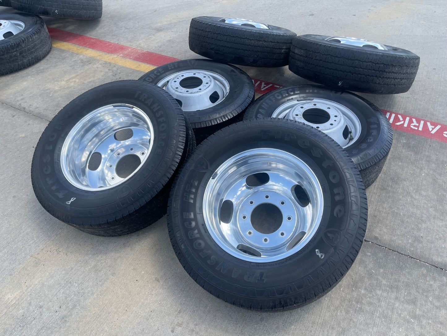 17" Ford F-350 Dually OEM 3618 3619 rims wheels SET tires FIRESTONE