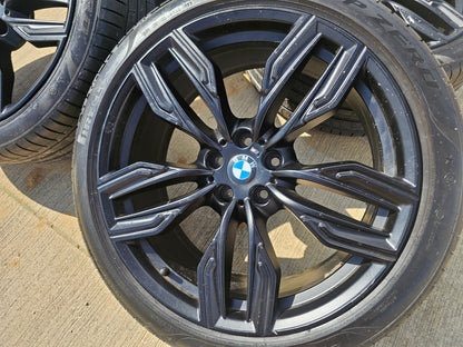 20" BMW M760i 740i 640i OEM 86343 86344 Series 760M SET black wheels rims tires