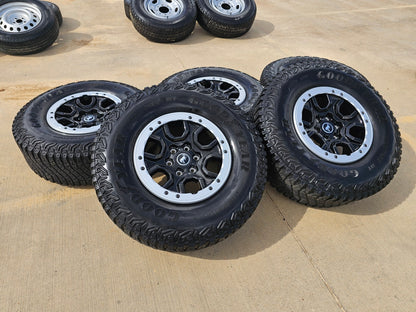 17" Ford Bronco SASQUATCH wheels rims BEADLOCK 10388 Ranger SET GOODYEAR A/T 35"
