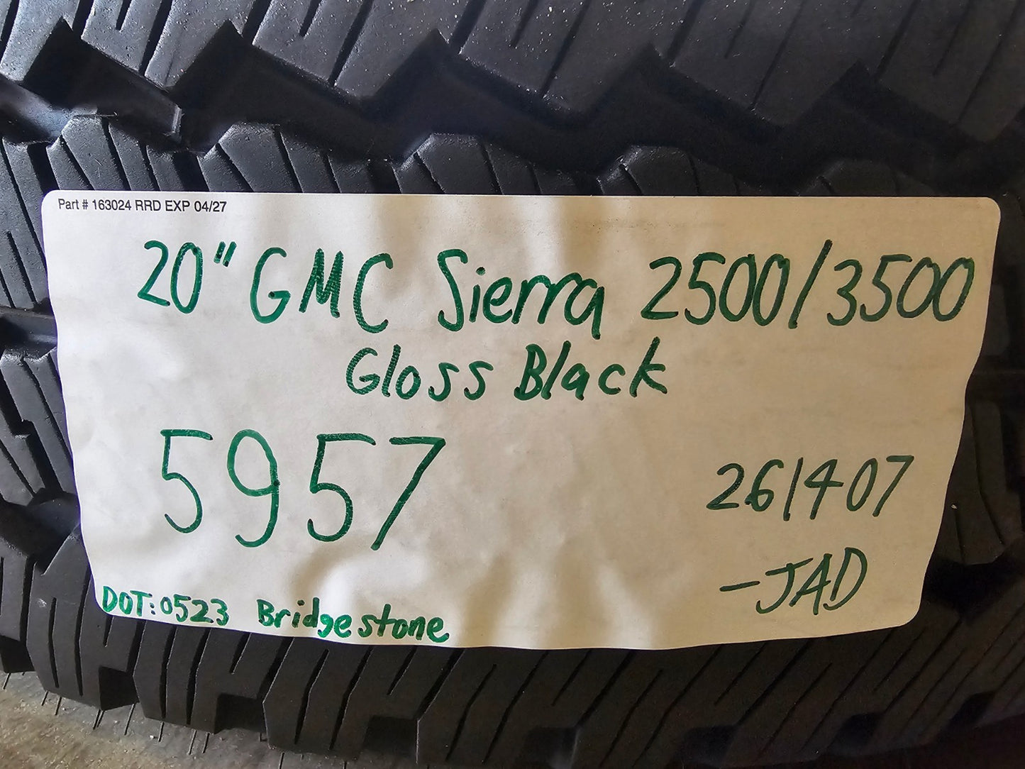 20" GMC Sierra Chevy 2500 OEM 14026 5957 BLACK DIAMOND wheels rims SET