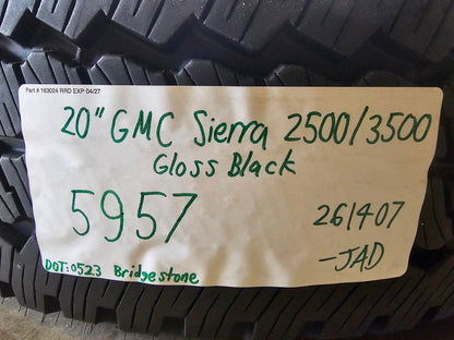 20" GMC Sierra Chevy 2500 OEM 14026 5957 BLACK DIAMOND wheels rims SET