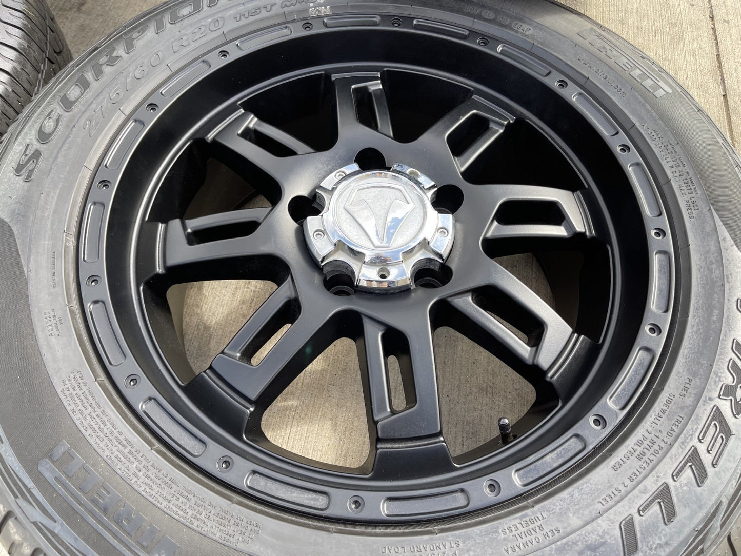 20" Toyota Tundra Sequoia T FORCE TSS TRD OEM black wheels rims 5x150 PIRELLI