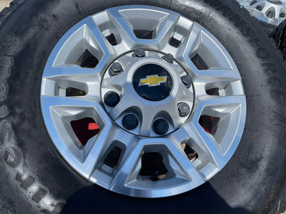 17" Chevy Silverado GMC Sierra 2500 OEM 5948 wheels rims FIRESTONE A/T SET NEW