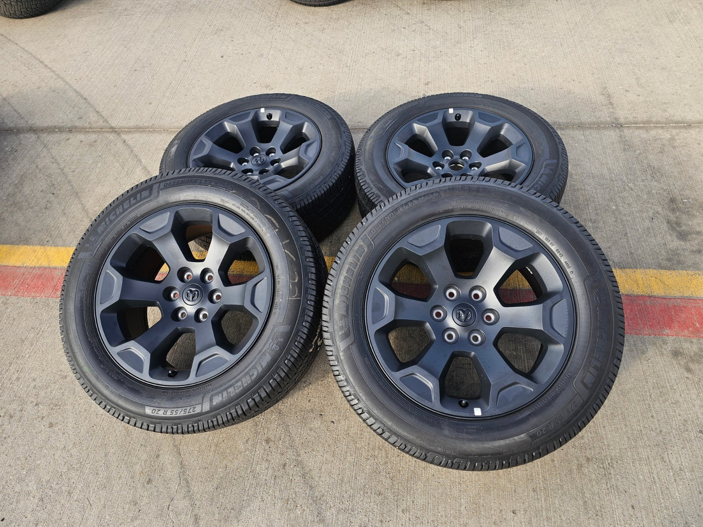 20" Dodge Ram 1500 OEM Laramie Black 2680 wheels rims 2024 2025 2026 MICHELIN