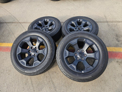 20" Dodge Ram 1500 OEM Laramie Black 2680 wheels rims 2024 2025 2026 MICHELIN