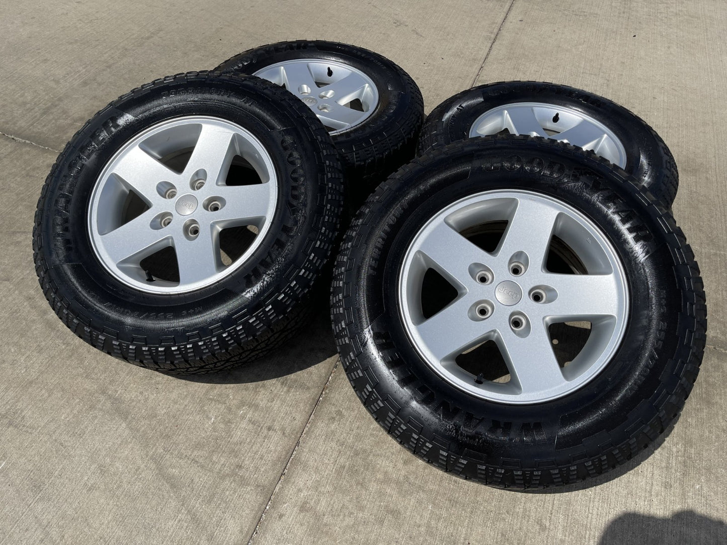17" Jeep Gladiator OEM wheels rims 9074 Wrangler GOODYEAR TERRITORY A/T NEW