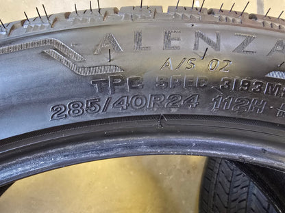 (4) 285/40/24 Bridgestone Dueler Alenza A/S02 tires 285/40r24 TAKE OFFS NEW