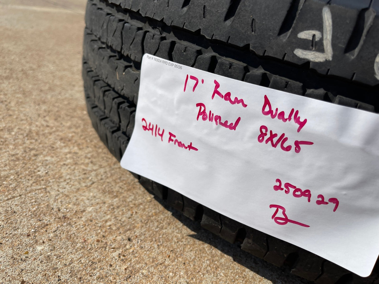 17" Dodge Ram 3500 DUALLY OEM wheel rim 2414 FRONT ALCOA 2016 2017 2018 8x165