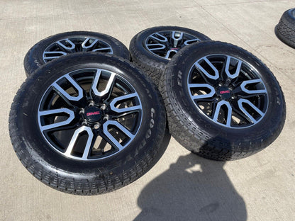 20" GMC Sierra Yukon Chevy BLACK OEM wheels rims 5914 tires GOODYEAR A/T NEW