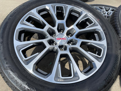 22" GMC Yukon Sierra DENALI OEM wheels rims Tahoe BRIDGESTONE 2024 2025 2026 NEW
