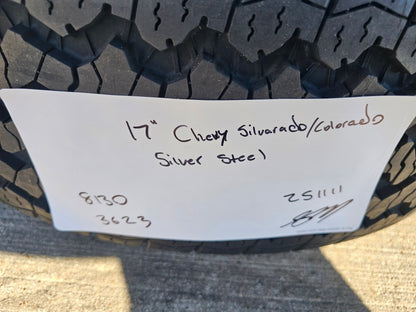 17" Chevy Colorado OEM wheels rims Silverado 8130 Canyon 2025 2026 NEW GOODYEAR