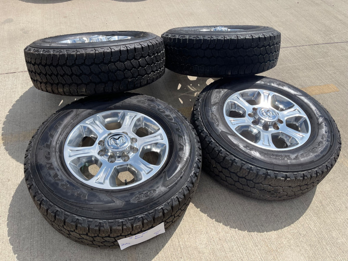 18" Ram 2500 3500 Laramie Power Wagon OEM wheels rims 2692 GOODYEAR A/T NICE