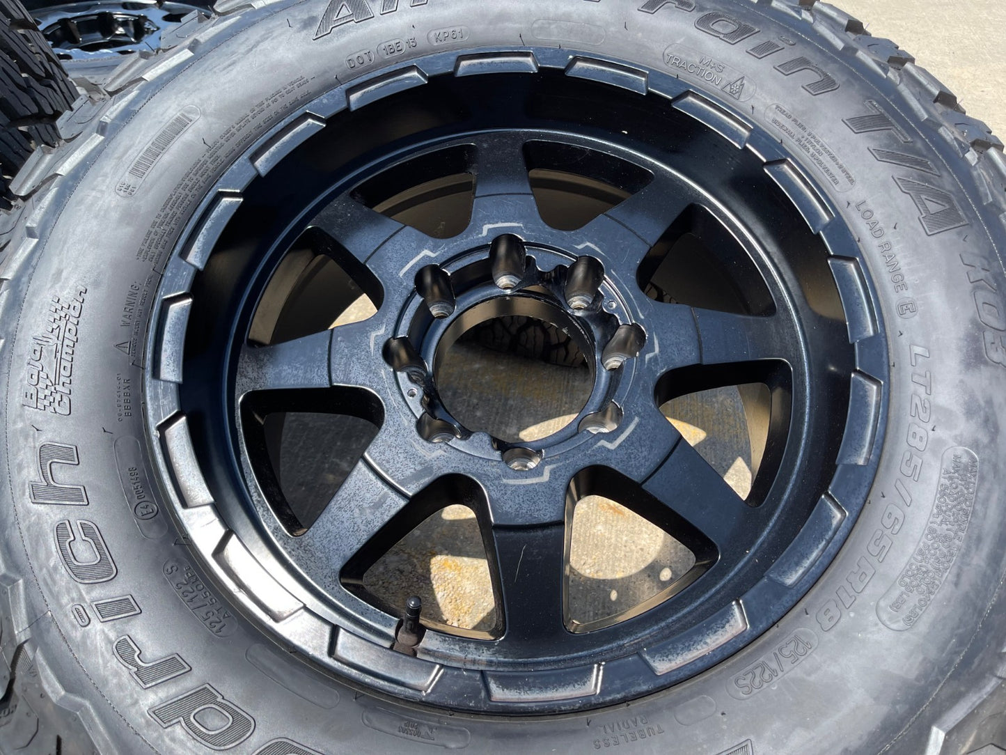 18x9 18" VOXX GFX TR12 wheels rims 8x165 8x6.5 Chevy GMC Ram 2500 3500 BFG KO3