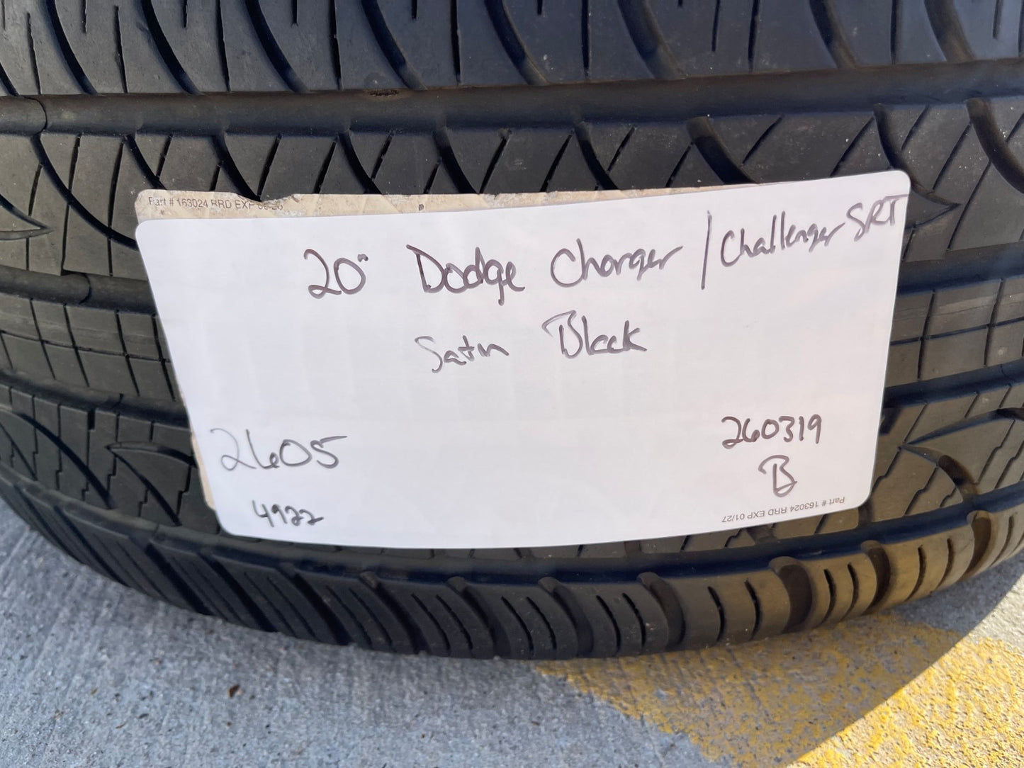 (1) 20" Dodge Charger SRT HELLCAT OEM 2605 2715 wheel rim tire spare PIRELLI