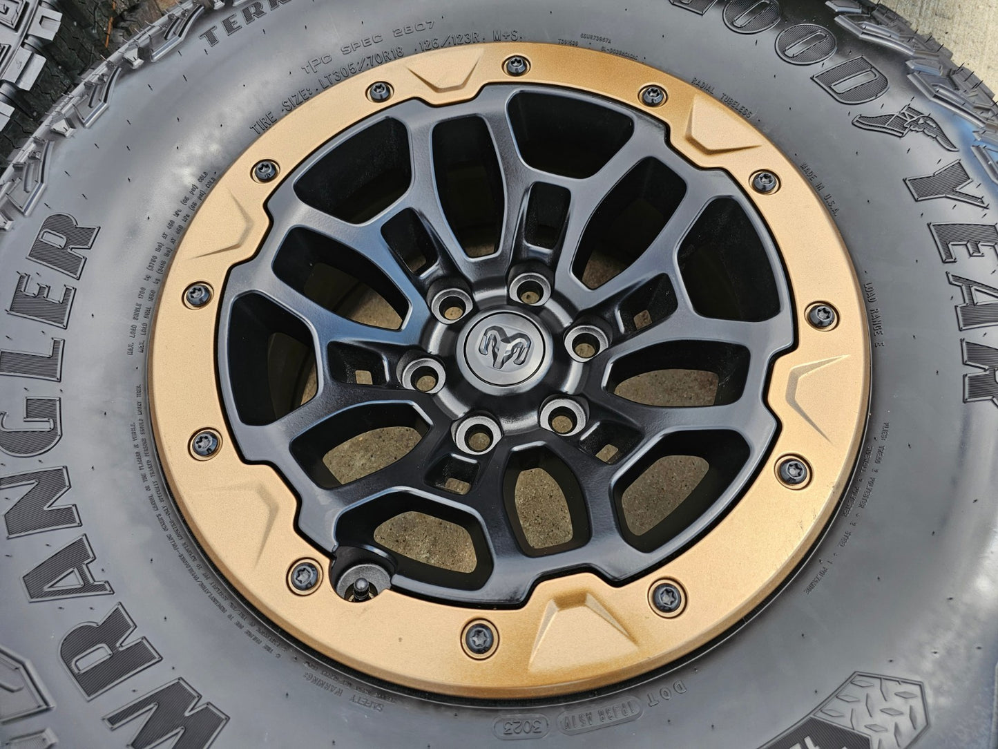 18" Dodge Ram 1500 TRX Beadlock OEM bronze RHO wheels rims 2735 tires 35" NEW