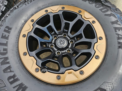 18" Dodge Ram 1500 TRX Beadlock OEM bronze RHO wheels rims 2735 tires 35" NEW