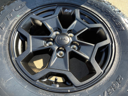 17" Jeep Wrangler SPORT OEM wheels rims tires 9237 black NEW NITRO