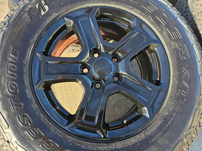 17" Jeep Wrangler Rubicon OEM Black wheels rims 9216 Gladiator NEW A/T