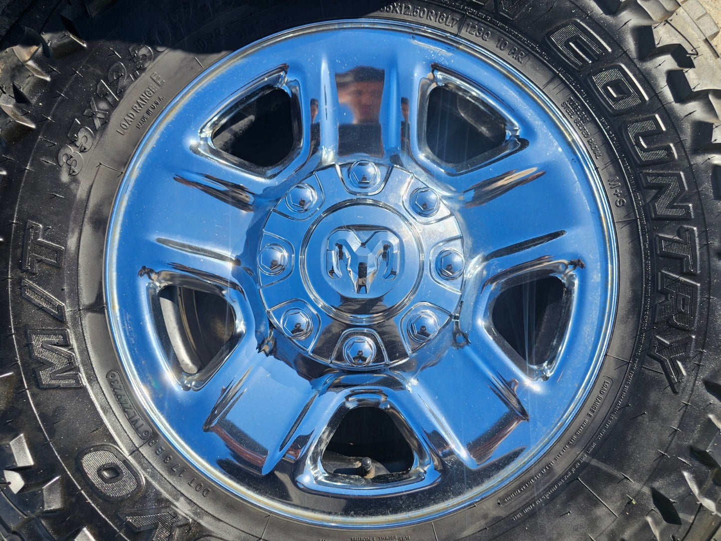 18" Dodge Ram 2500 3500 STEEL chrome OEM 2473 wheels rims TOYO M/T 35"