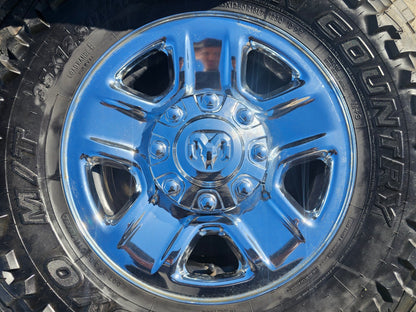 18" Dodge Ram 2500 3500 STEEL chrome OEM 2473 wheels rims TOYO M/T 35"