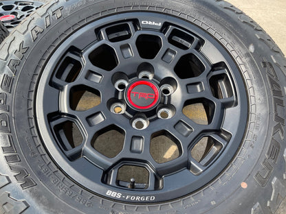 18" Toyota Tundra TRD BBS FORGED OEM black 95458 wheels rims Sequoia FALKEN A/T3