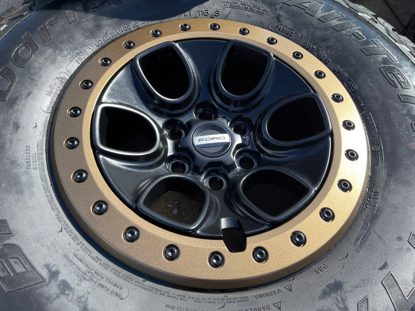 17" Ford F-150 Raptor OEM BEADLOCK rims wheels BRONZE 10459 95210 BFG 37" NEW