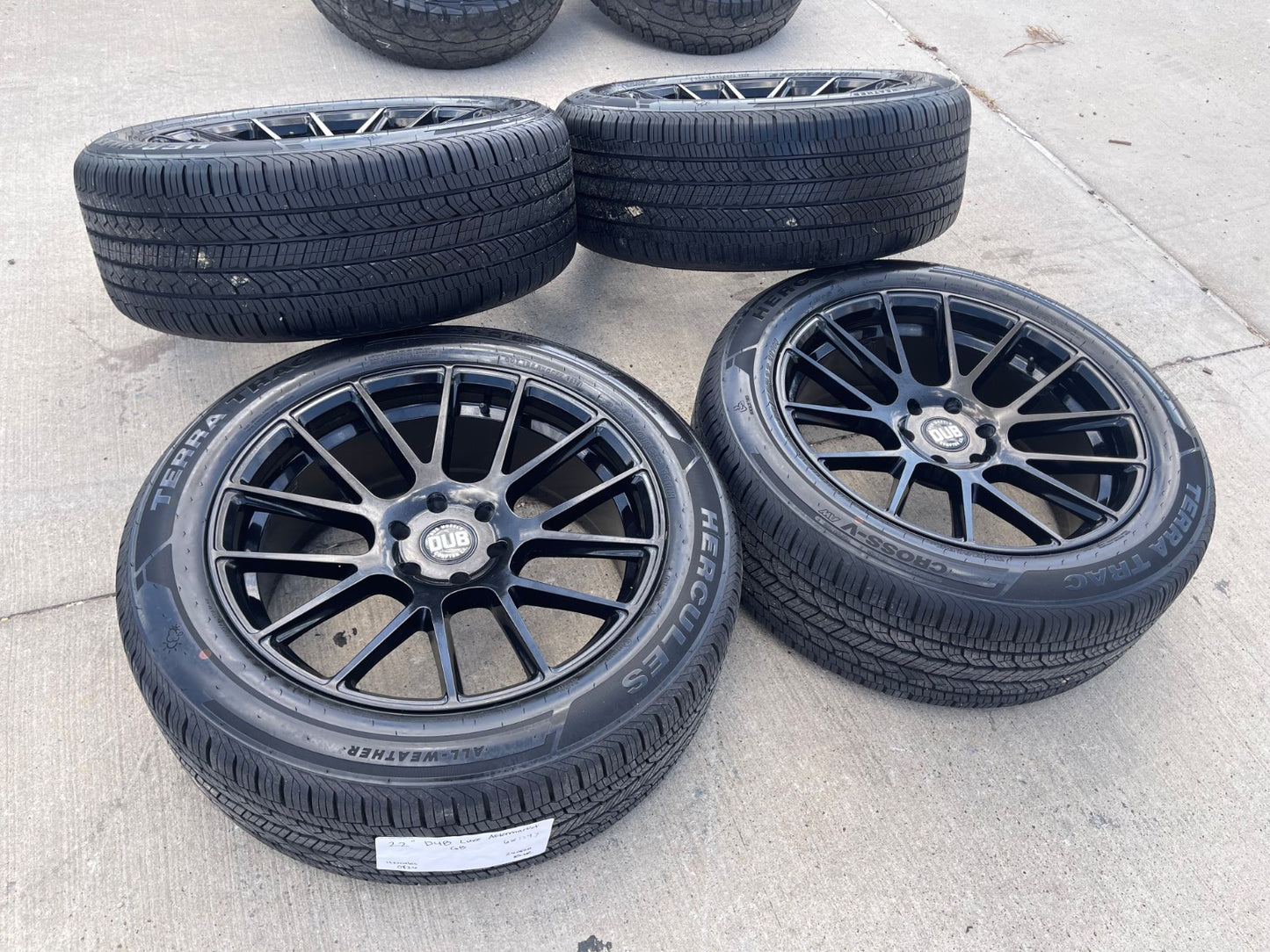22x9 22" DUB Luxe S205 Chevy Silverado RAM wheels rims 6x139 6x5.5 tires SET
