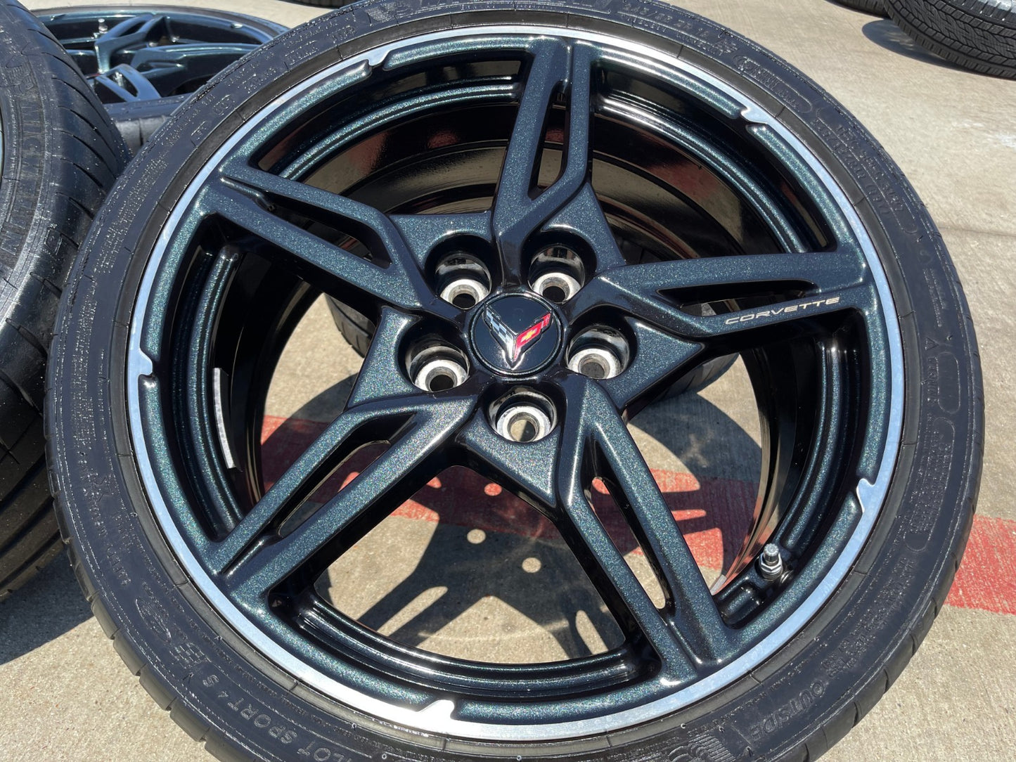 19" + 20" Chevy Corvette C8 OEM 14007 14008 wheels rims 2022 2023 2024 2025