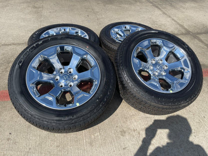 20" Dodge Ram 1500 OEM Laramie CHROME 2680 wheels rims 2025 2026 BRIDGESTONE NEW